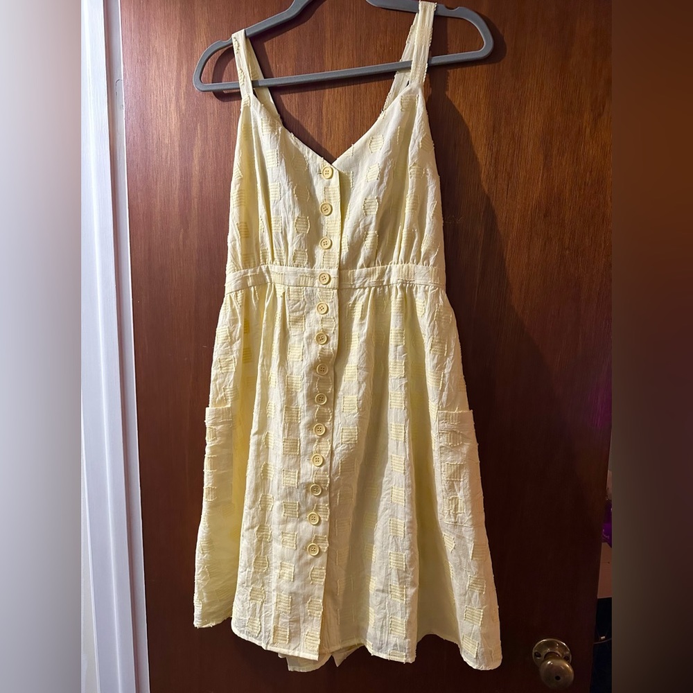 NWT Modcloth Pastel Yellow Everyday Vacay Dress Sleeveless w  Pockets 14 XL - Picture 3 of 8